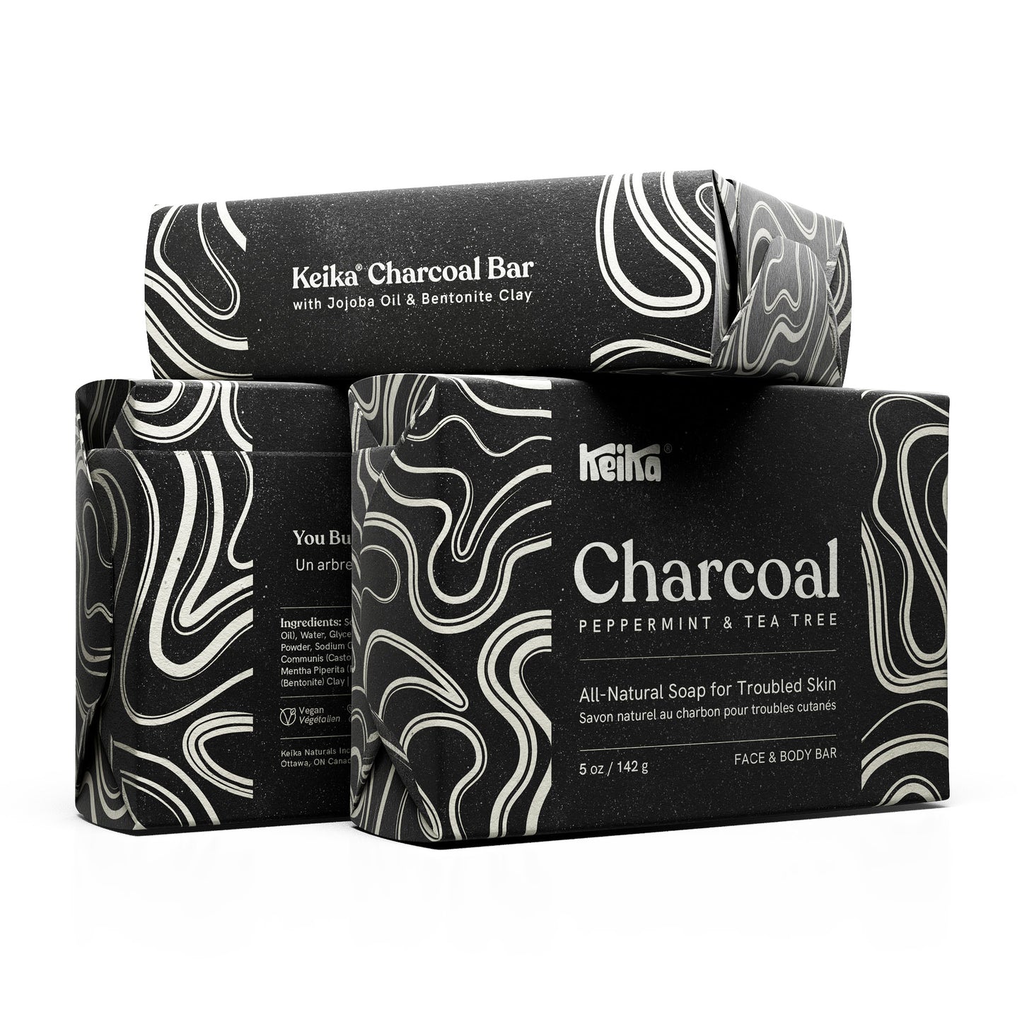 Charcoal, Oat & Shea, Aleppo Bar + VitC Facial Serum Bundle (4-Pack)